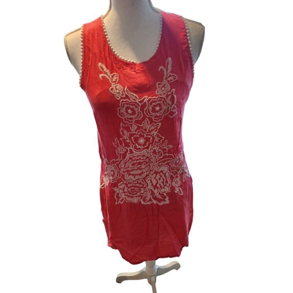 ModCloth Knitted Dove Pink Sleeveless Dress S Sheath Embroidered Boho Retro